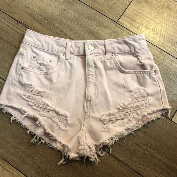 Topshop Pants - Topshop High Waisted Motto Shorts